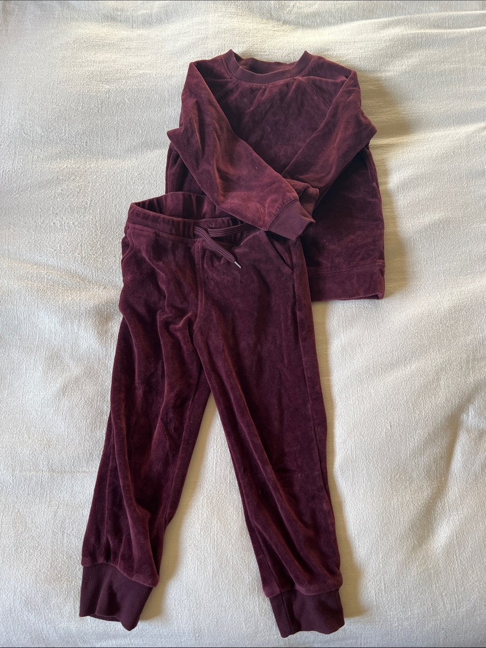 Old Navy Kids Burgundy Velvet Sweatpants & Top Set